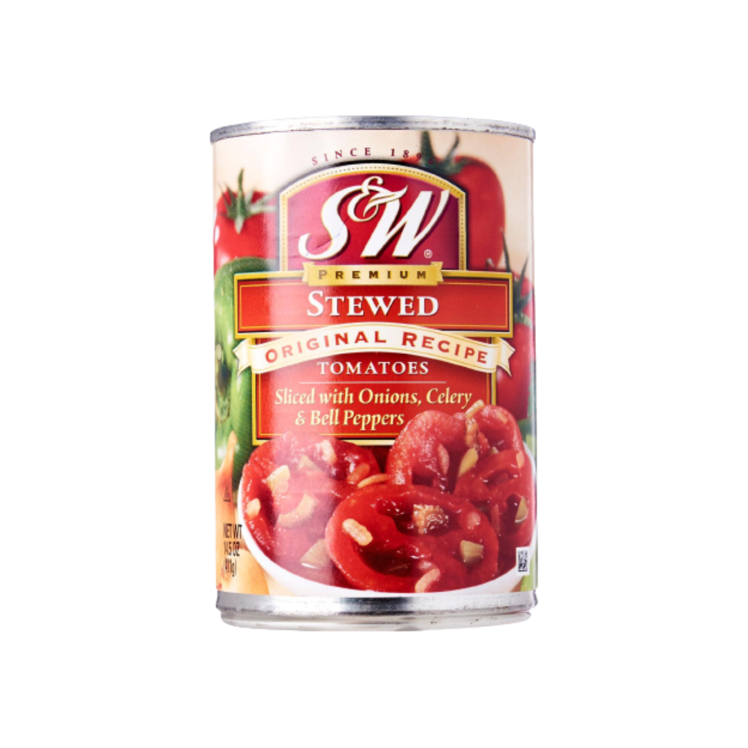 S&W Stewed Tomatoes Sliced with Onion, Celery & Bell Pepper