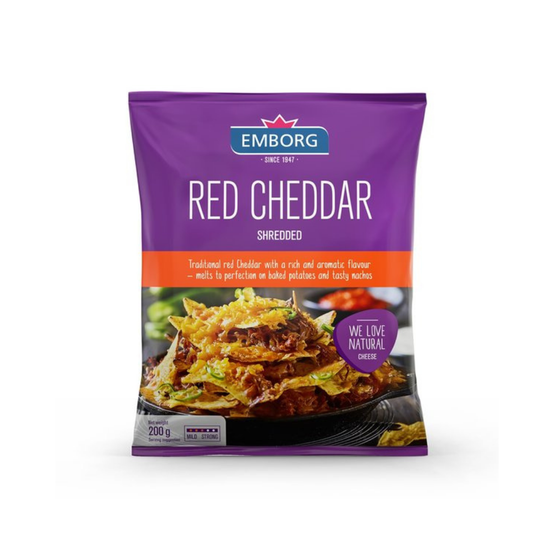 Emborg Red Cheddar Shredded Cheese