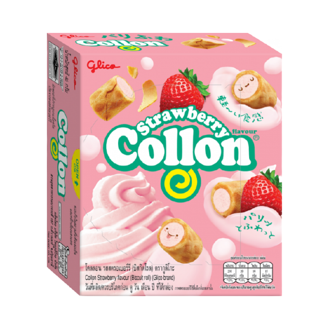 Glico Collon Strawberry Biscuit Rolls