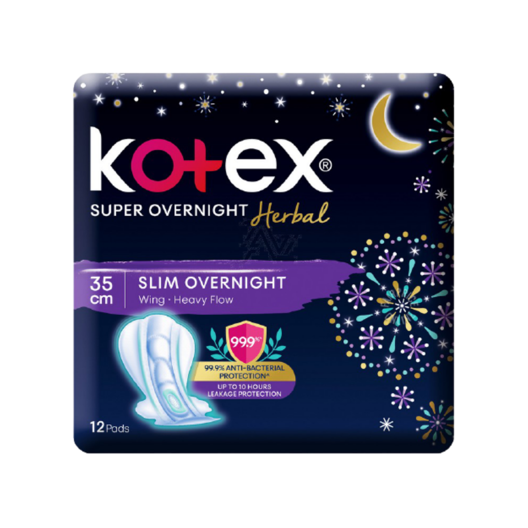 Kotex Super overnight Herbal Slim Sanity Pads - 35 CM